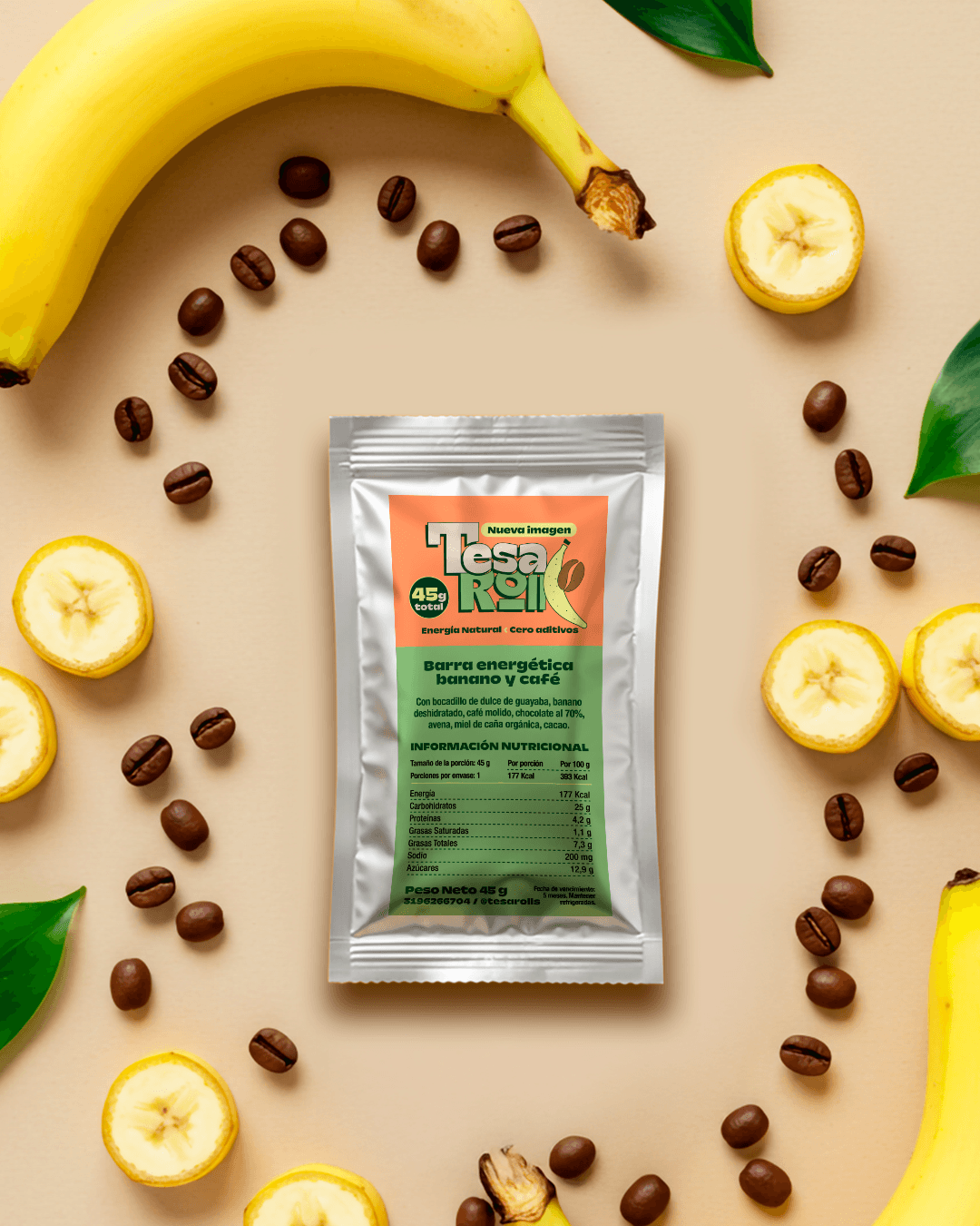 barra energética de banano y café barra energética de banano y café